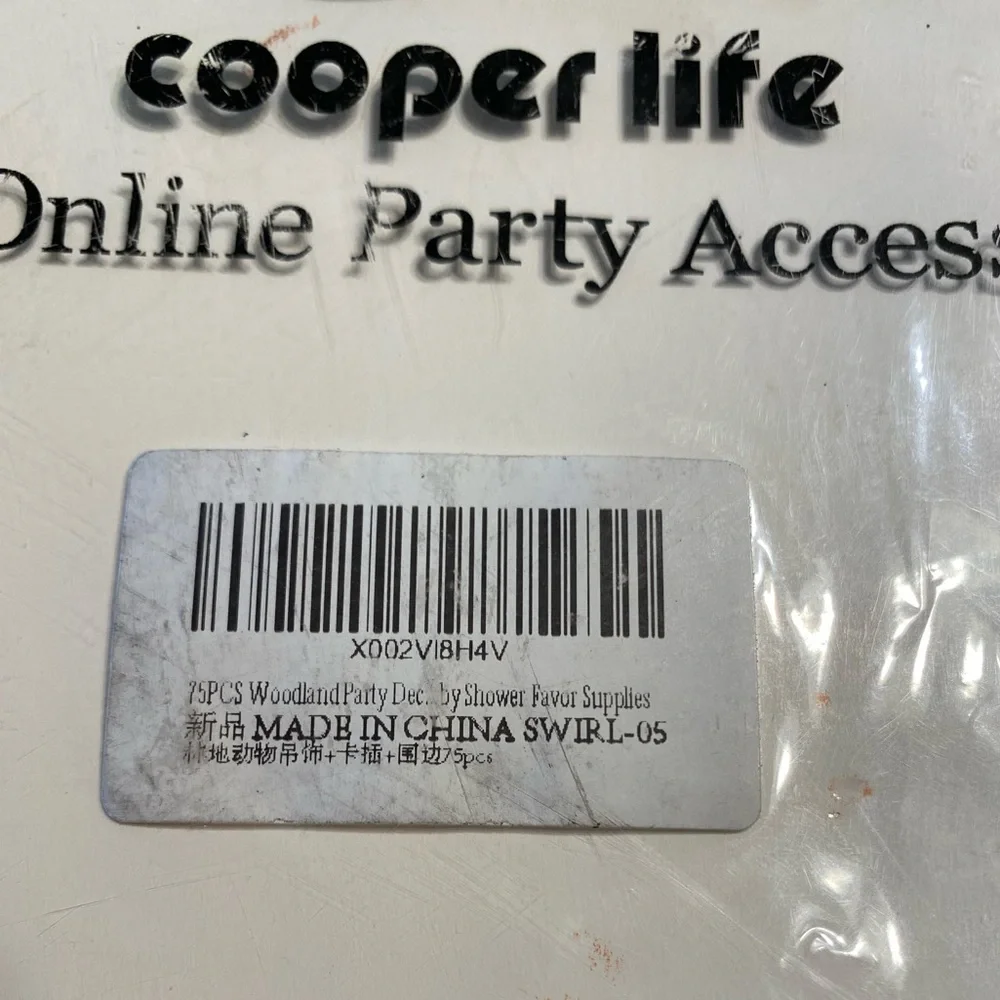 Cooper life woodland creature party supplies. 75 piece. new in package.